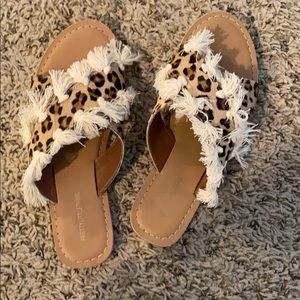 Leopard tassel sandals